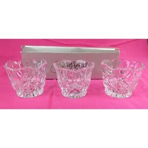 Gorham Lady Anne Crystal Votives Candle Holders Set of 3 Tealights Germany‎ NEW